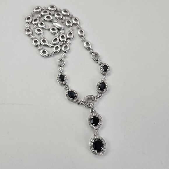 Sterling Silver 925 Sapphire Necklace